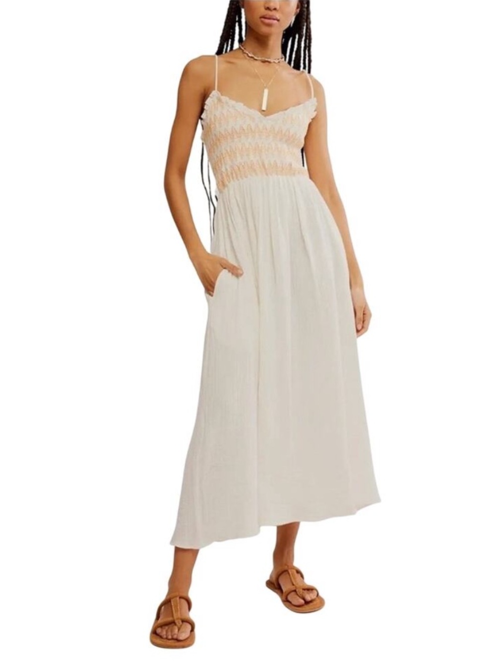 Free People Sweet Nothings Midi Dress 100% cotton